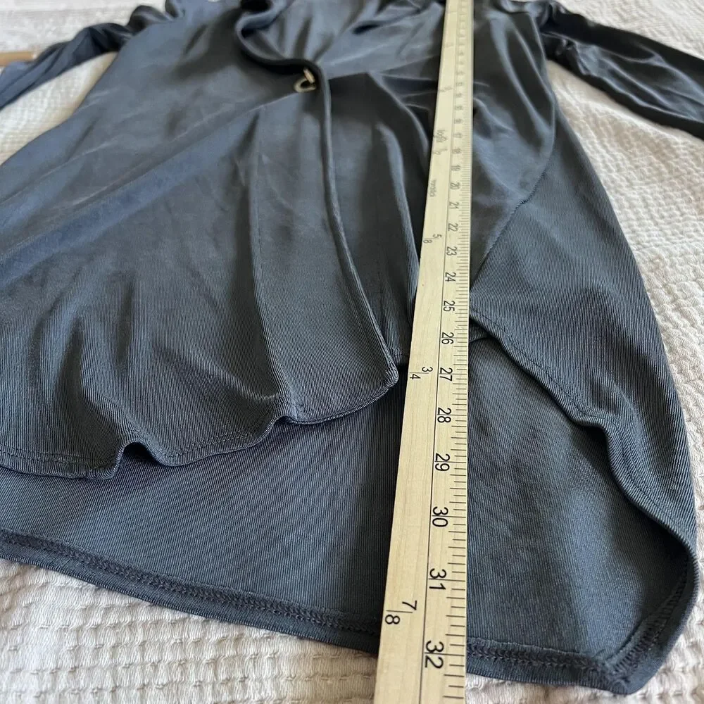 Travelers By Chicos Jacket Womens 0 Small Gray Open High Slinky‎ Cardigan Drape